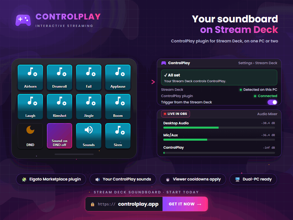 Soundboard de Stream Deck para Twitch: sonidos en el stream y en el chat de voz