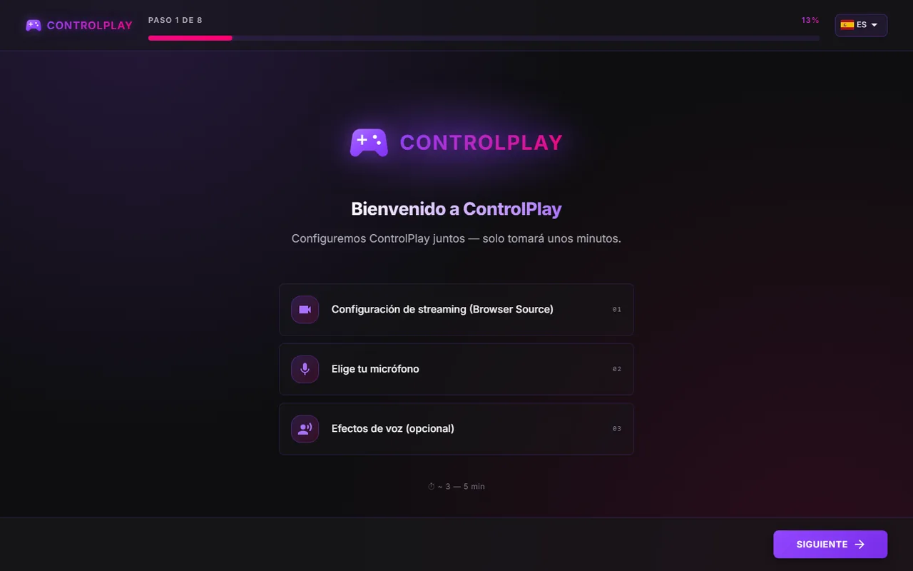 Configurar ControlPlay para Twitch: del primer arranque a tu primer directo