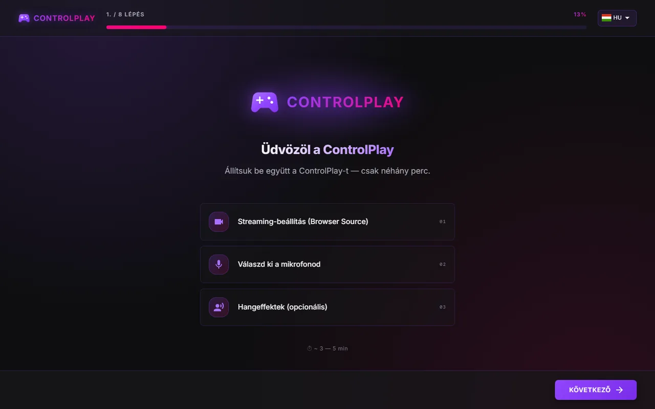 ControlPlay beállítása Twitchre: az első indítástól az első streamig